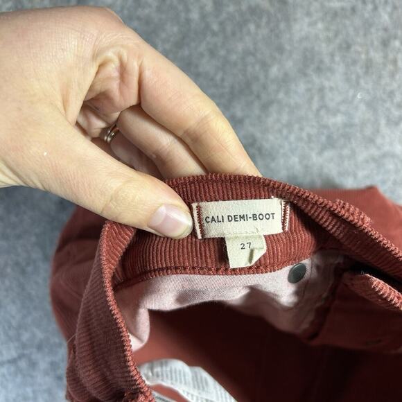 Madewell Jeans Cali Denim Boot Womens 27 Corduroy Red Button Fly Pants - Picture 10 of 11